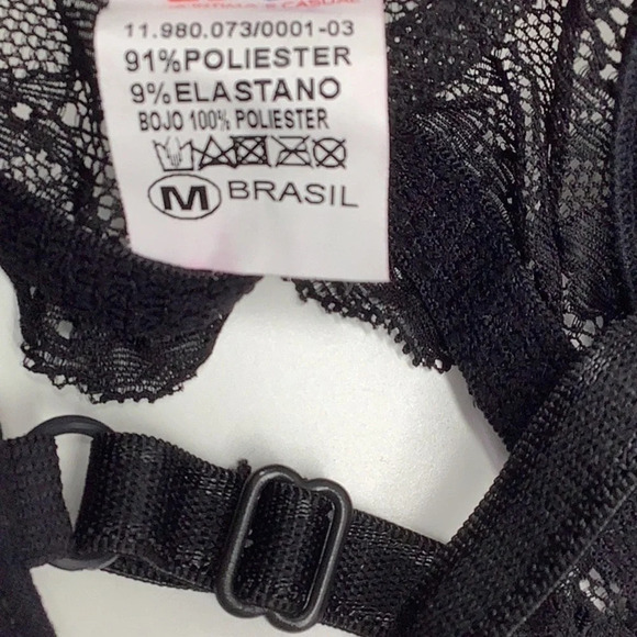 Massam Black Lace Padded Bra Made in Brazil New with Tags - Picture 6 of 6